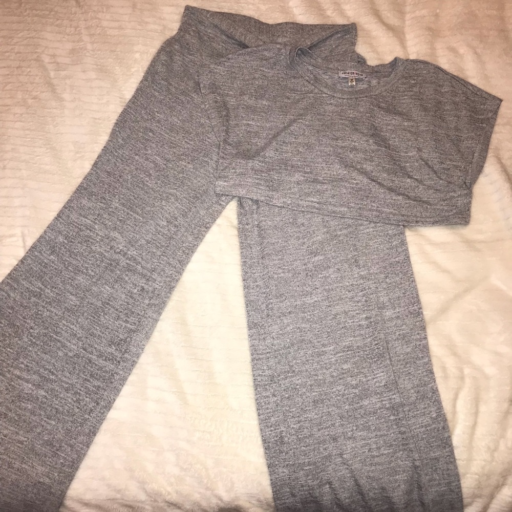 2 piece set crop top + wide leg pants